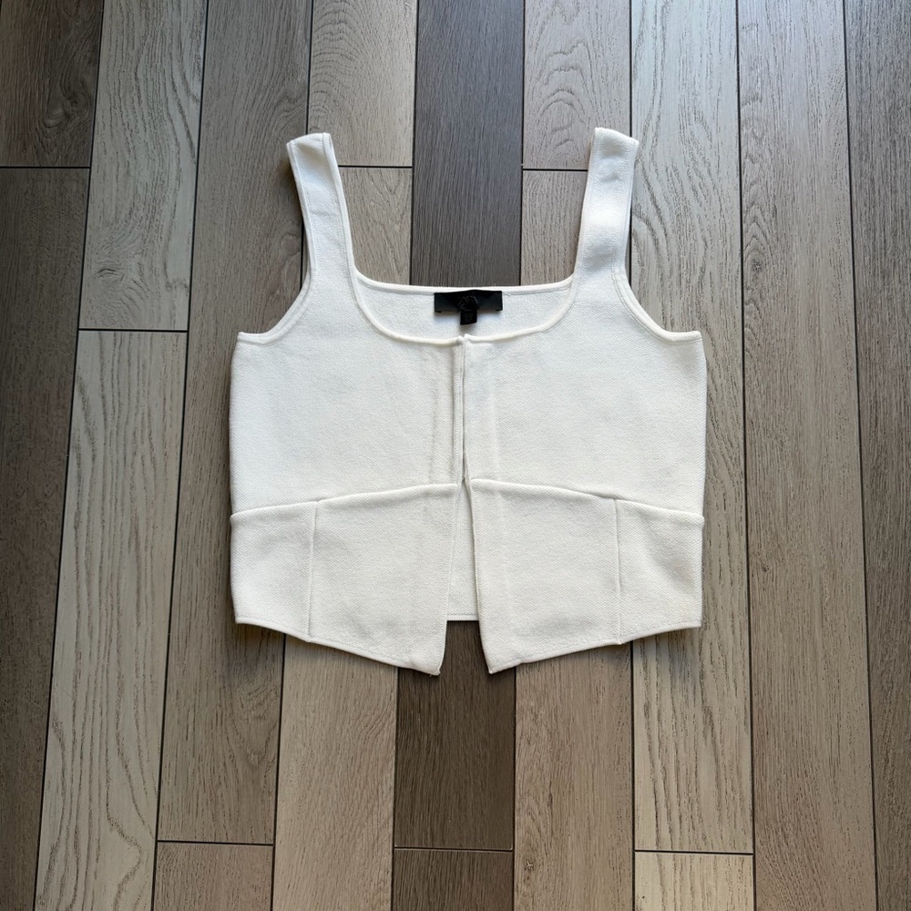 Zara Knit Crop Top White